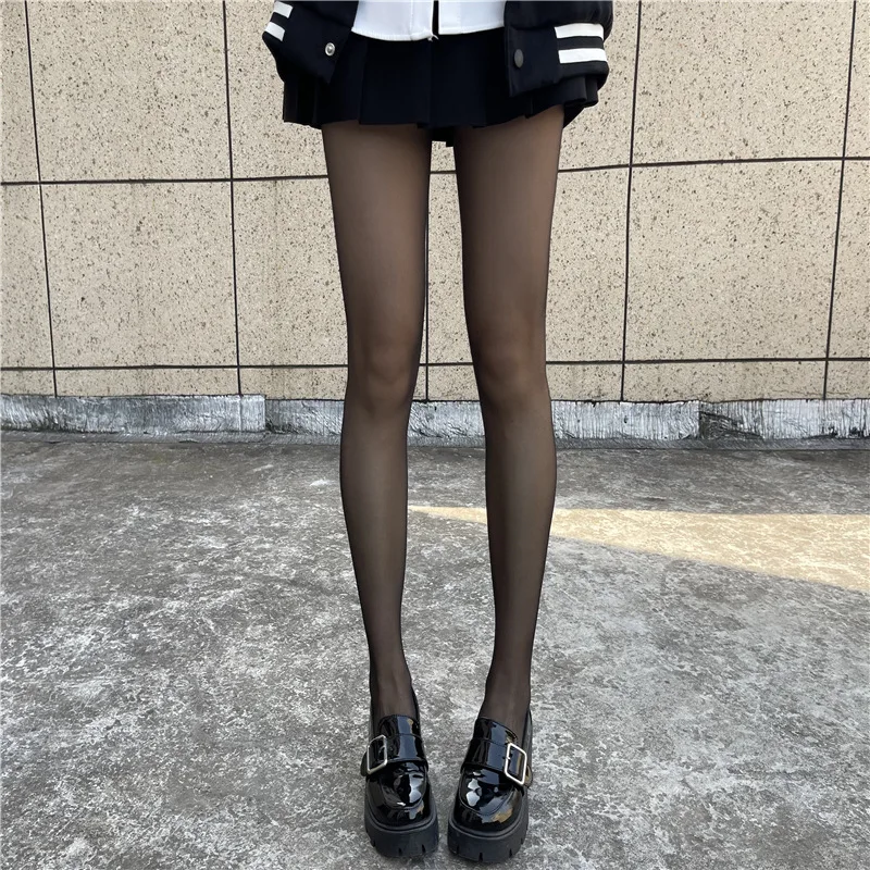 2022 New Japanese JK Black Sexy Ultra-thin Transparent Anti Hook Silk Stockings Women's Summer Core Silk Pantyhose