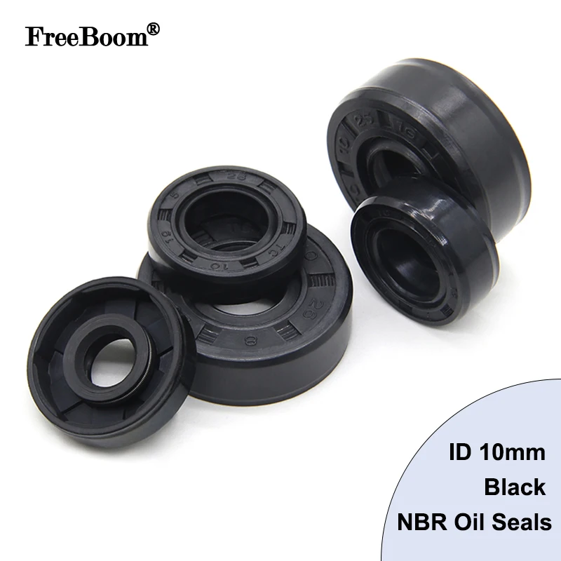 

ID 10mm Black NBR Nitrile Rubber Oil Seal TC-10*17/18/19/20/22/25/26*5/7/8/10 Nitrile Double Lip Oil Seal 2/5 pcs Grooved Gasket