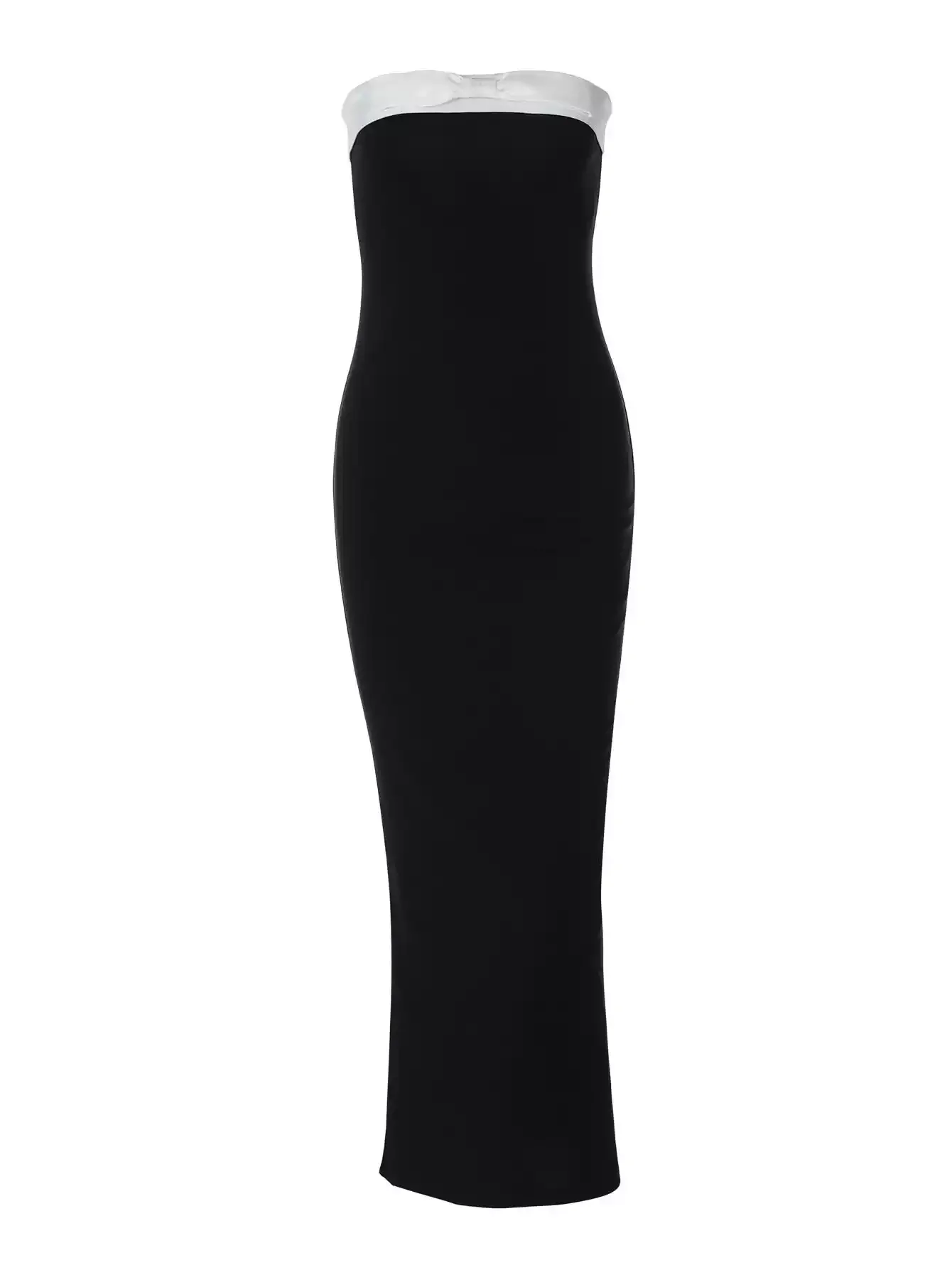 

Женское черное платье макси без бретелек NIGO, идеально подходящее для весенне-осенних вечерних мероприятий, ужинов, свиданий и стильных случаев. # NIGO95872Z