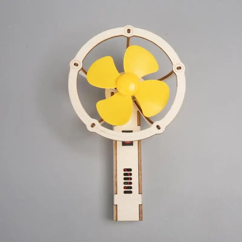 Ventilador portátil 3d quebra-cabeça de madeira diy modelo físico experimento científico brinquedo educativo modelo de montagem diy decoração presente