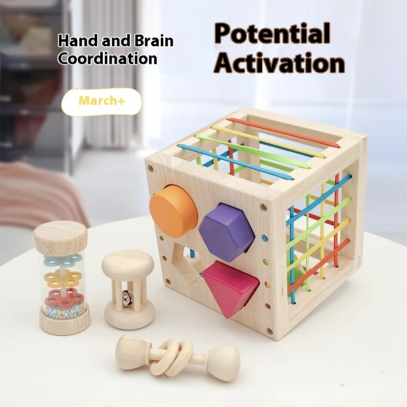 การศึกษามอนเตสซอรี่สำหรับเด็กเล็ก ของเล่นเพื่อการศึกษา การจับคู่รูปร่าง การฝึกจับ ของขวัญตรัสรู้ของทารก