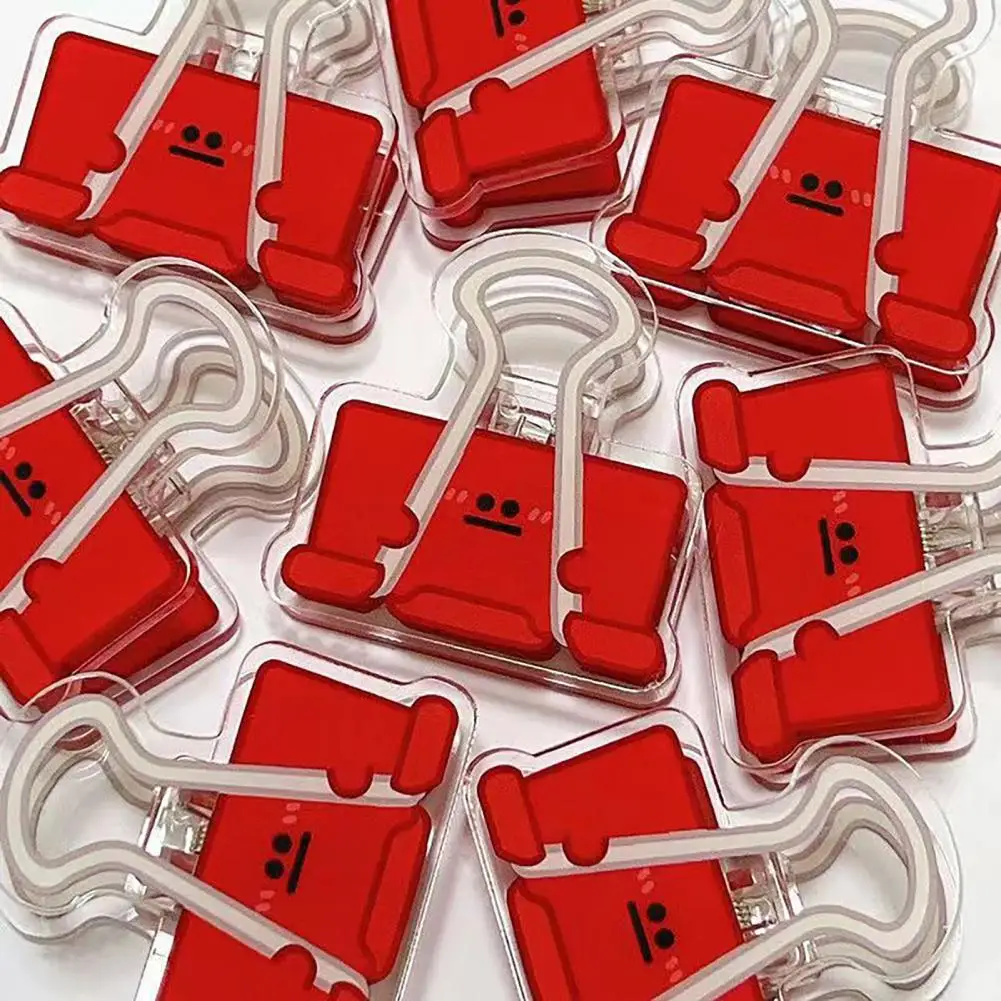 Прочный красивый зажим, красочные акриловые зажимы для бумаг, декоративные канцелярские товары для дома, школы, длинный хвост для документов