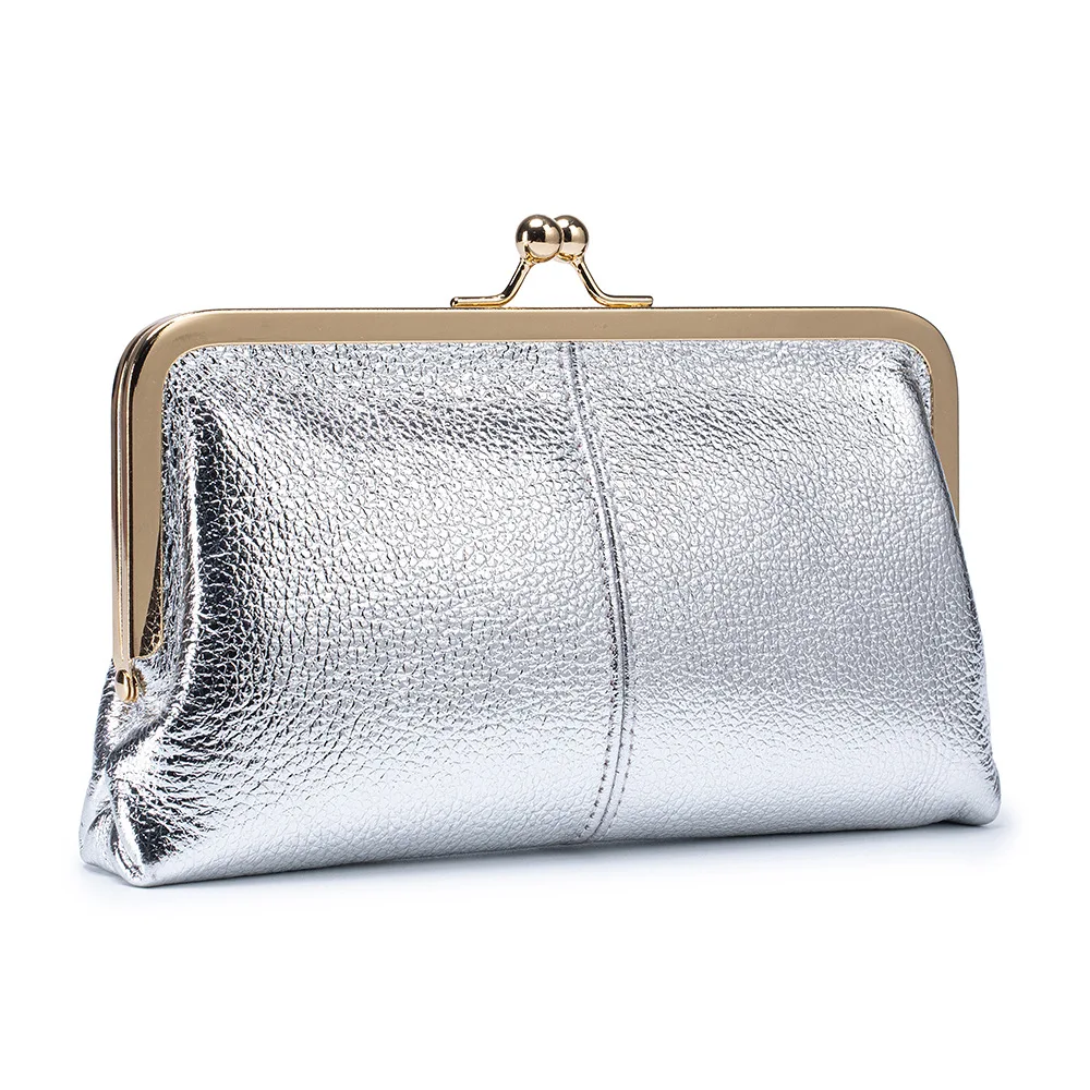 Genuine Leather Long Clutch Wallet Clip Bags Vintage Coin Purse Card Holder Key Lipstick Handbag Phone Pouch Case For Women image 5