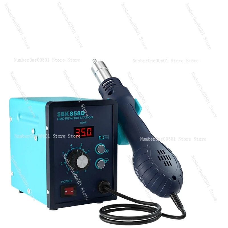 SBK858D hot air gun welding table eddy current fan adjustable temperature electronic maintenance SMD chip IC desoldering tool