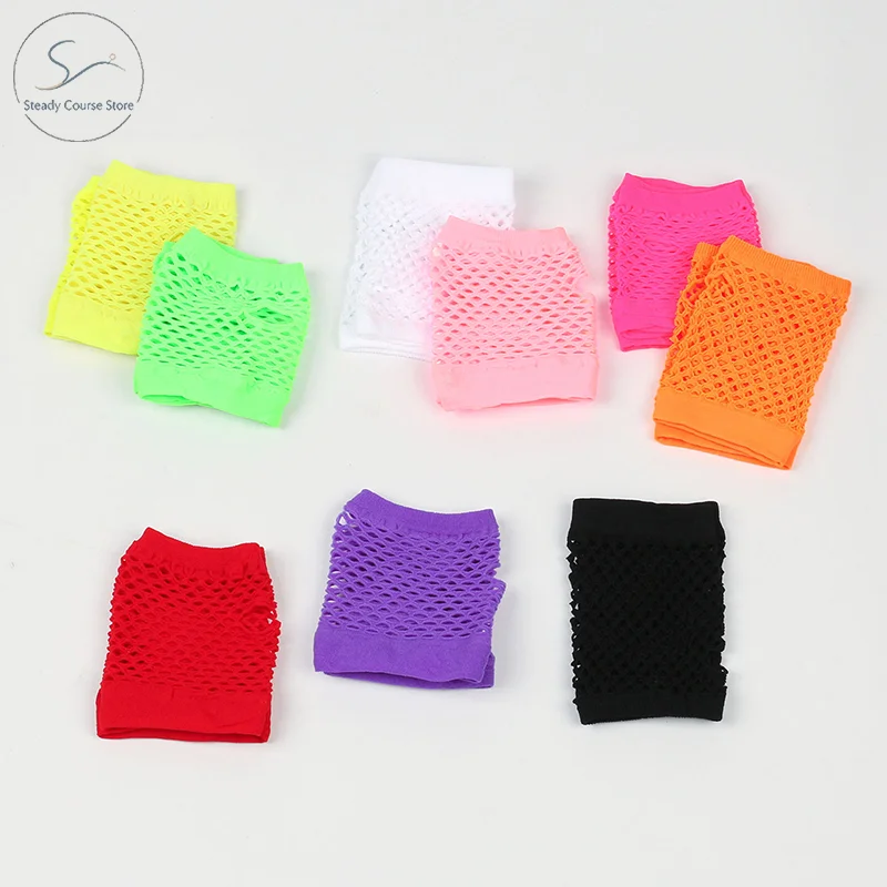 1Pair Womens Short Fishnet Net Gloves Fingerless Mesh Gloves Punk Rock Fancy Night Club Party Arm Warmer Gloves Sexy Gloves Hot