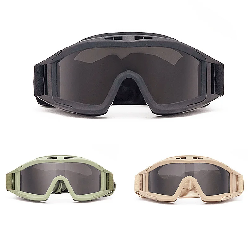 

New Tactical Goggles for Shooting Riding, Windproof Dustproof UV400 Protection, Military Desert Locust Safety Glasses Anti-Fog