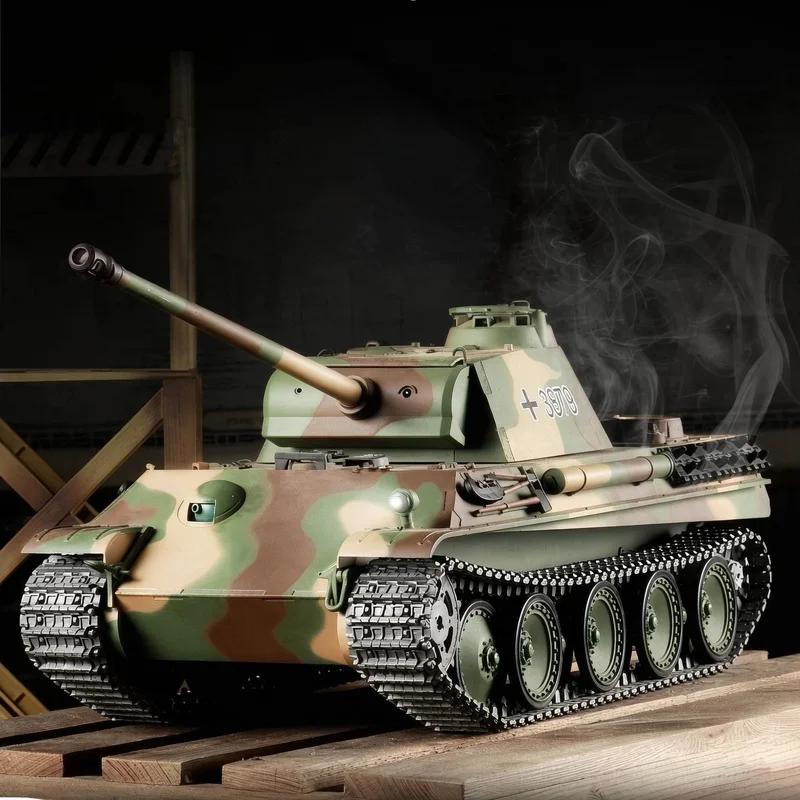 Hot 1:16 Henglong 3879-1 7.0 Version Barrel Recoil Leopard G Remote Control Tank Infrared Battle Metal Crawler Electric RC Model