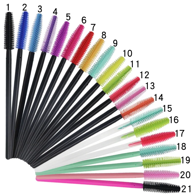 

100Bags 50Pcs/bag Silicone Mascara Wands Applicator Disposable Eyelash Brushes Comb For Women Makeup Spoolie Brush Beauty Tools