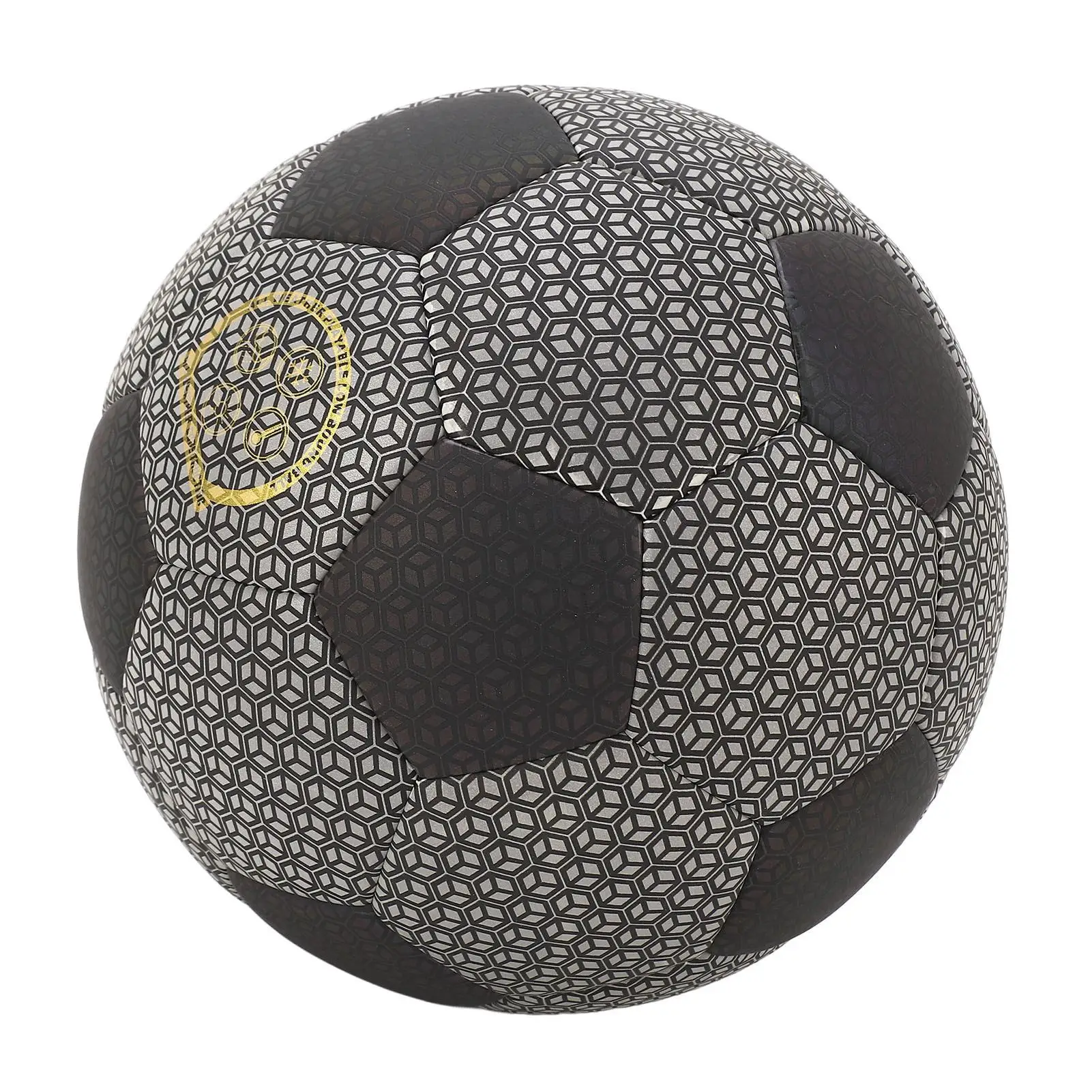 Светящийся голографический светоотражающий футбольный мяч для ночных тренировок, прочный, износостойкий, светящийся внешний вид, футбольный мяч