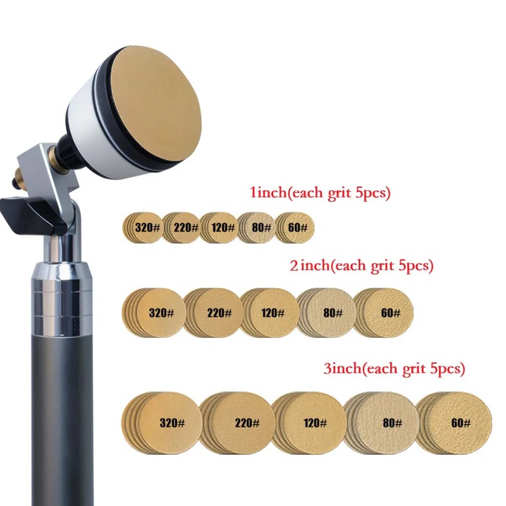 75Pcs Bowl Sander Kit 1-3 Inch Sanding Block With Loop Discs For Wood Lathe Turning Polishing Tool Aluminum Alloy Handle