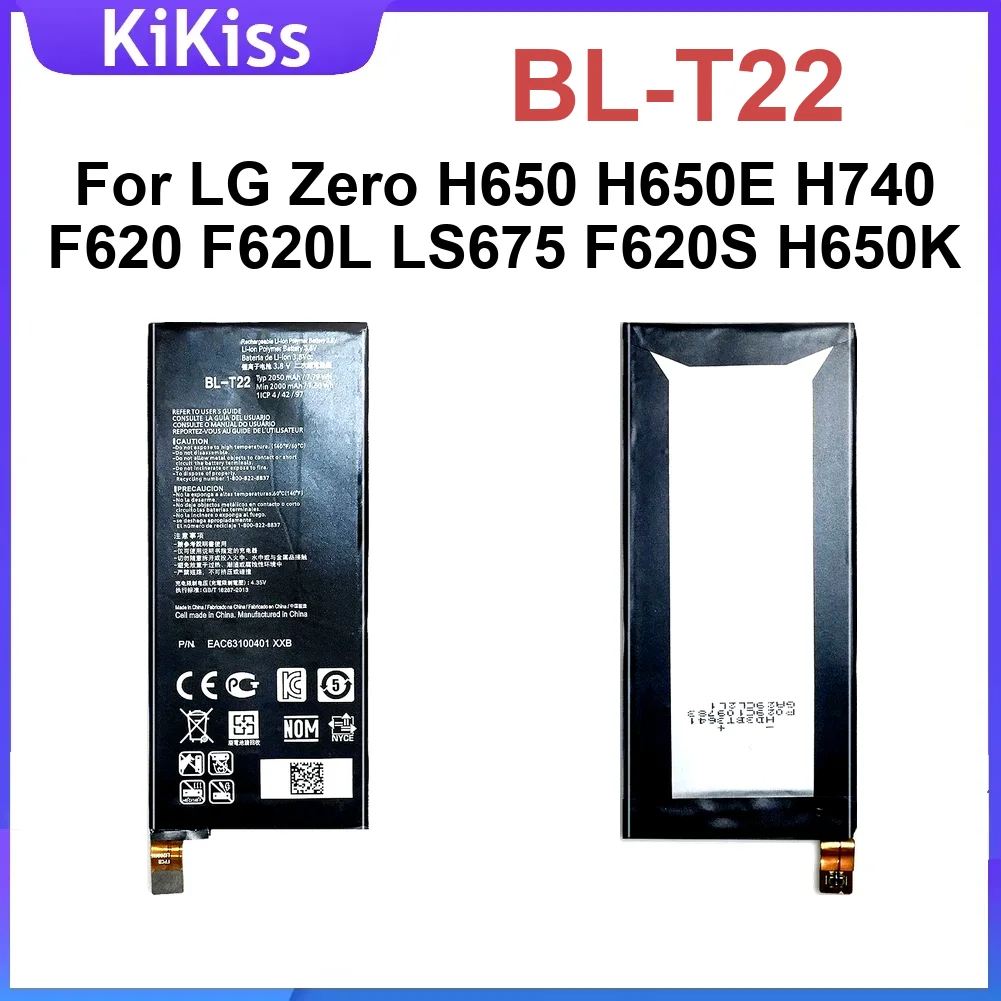 

Bl-T22 2050Mah Battery For Lg Zero H650 H650E H740 F620 F620L LS675 F620S H650K Rechargeable High-Capacity Mobile Phone
