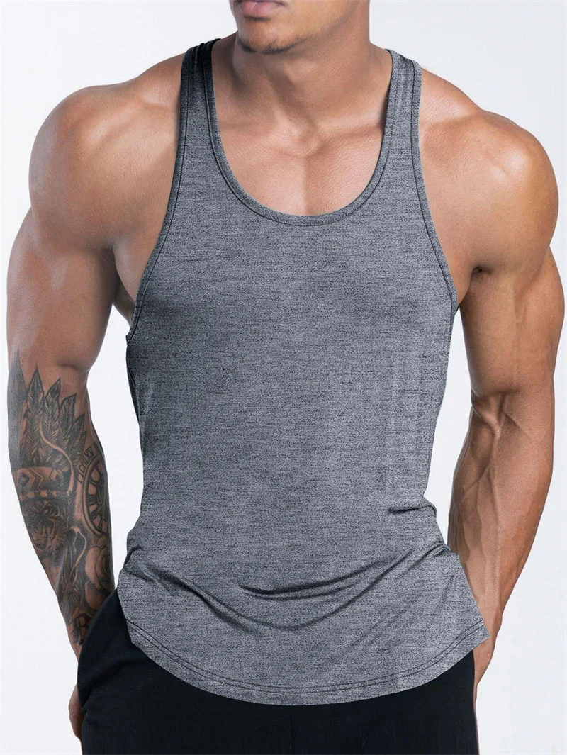 Men's Sports Fitness Tank Top Summer GYM Training  Undershirt Running Basketball Quick Drying Breathable loose Tank Top men tops