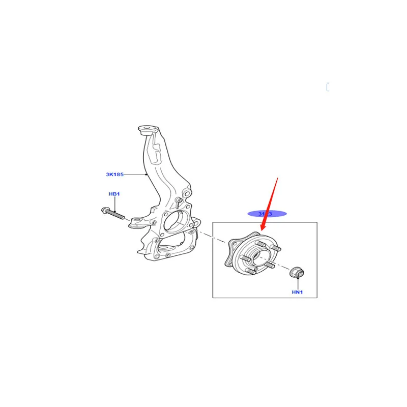 Front wheel bearing hub LR014147 RFM500010 LR048083 LR076692FOR Land Rover Discovery 3 and 4 Land Rover Sport