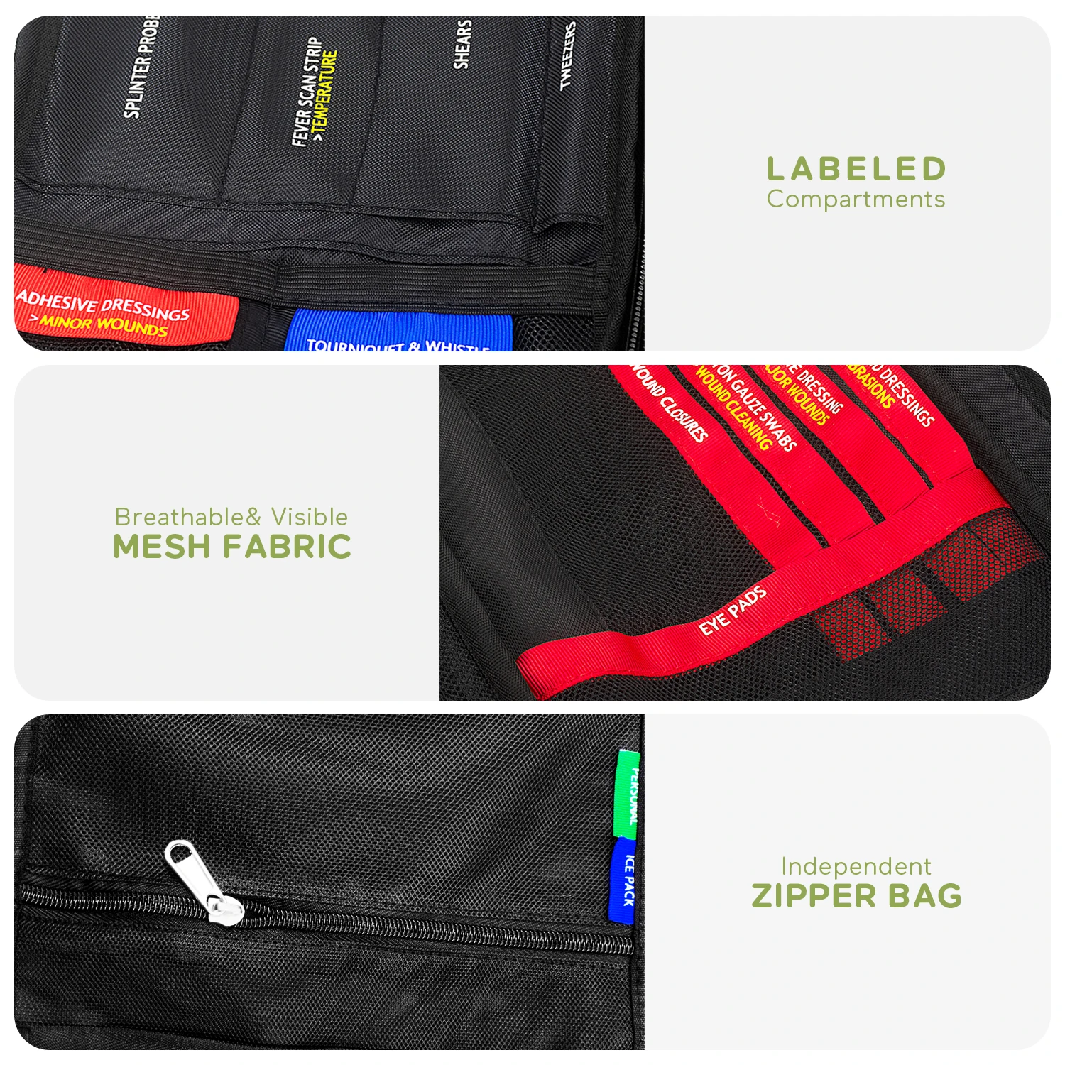 Kit de primeros auxilios grande para exteriores, kit de supervivencia de emergencia, bolsa de cuidado de Trauma, bolsa de almacenamiento médica para