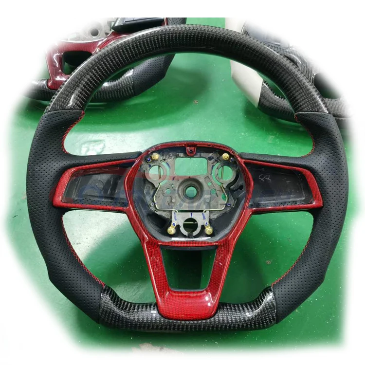 For BYD Carbon Fiber Steering Wheel LED Display Suede Leather Forge Handlebars