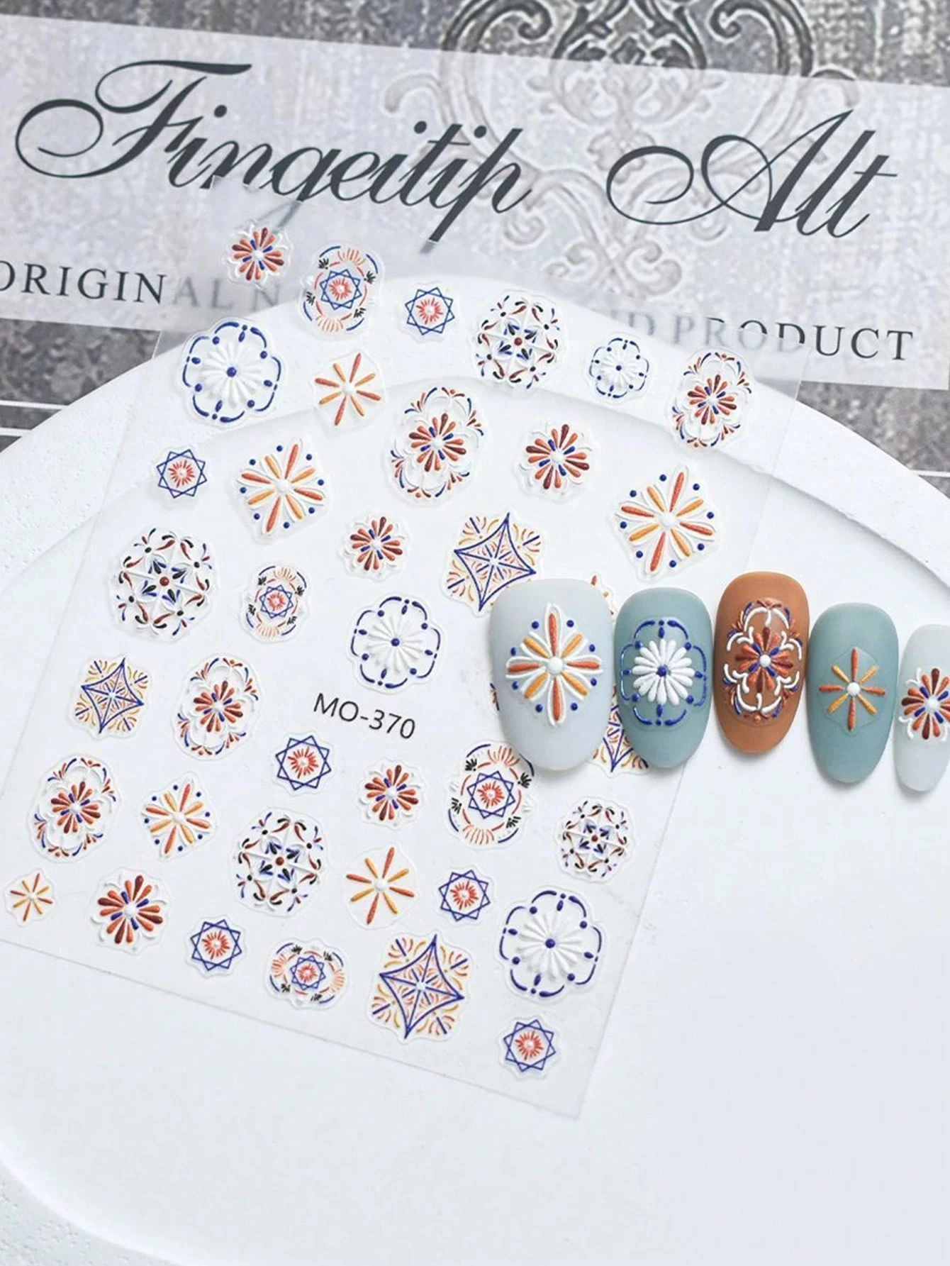 1/2/5 Uds. De diseños de uñas para mujer, pegatinas bohemias de flores para decoración de uñas, pegatinas holográficas 5D para uñas, autoadhesivas artísticas en relieve brillantes