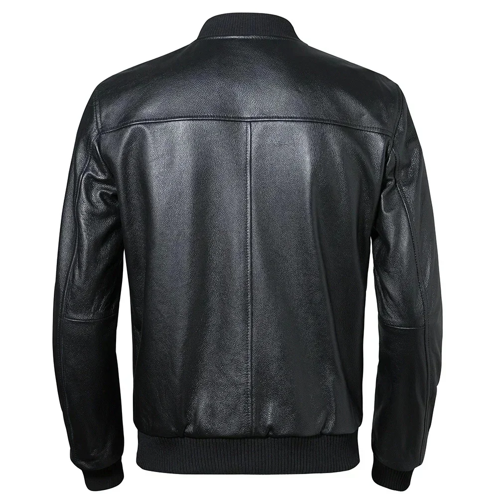 Genuine Leather Jacket Men Real 100% Cowhide Slim Fit Male Coat Skin Clothing Spring Autumn Asian Size 5XL M615