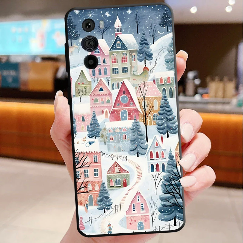 الشتاء عيد الميلاد ندفة الثلج جراب هاتف لموتورولا إيدج 60 50 40 برو 60 50 40 30 الترا نيو فيوجن موتو G اللعب G ستايلس #1