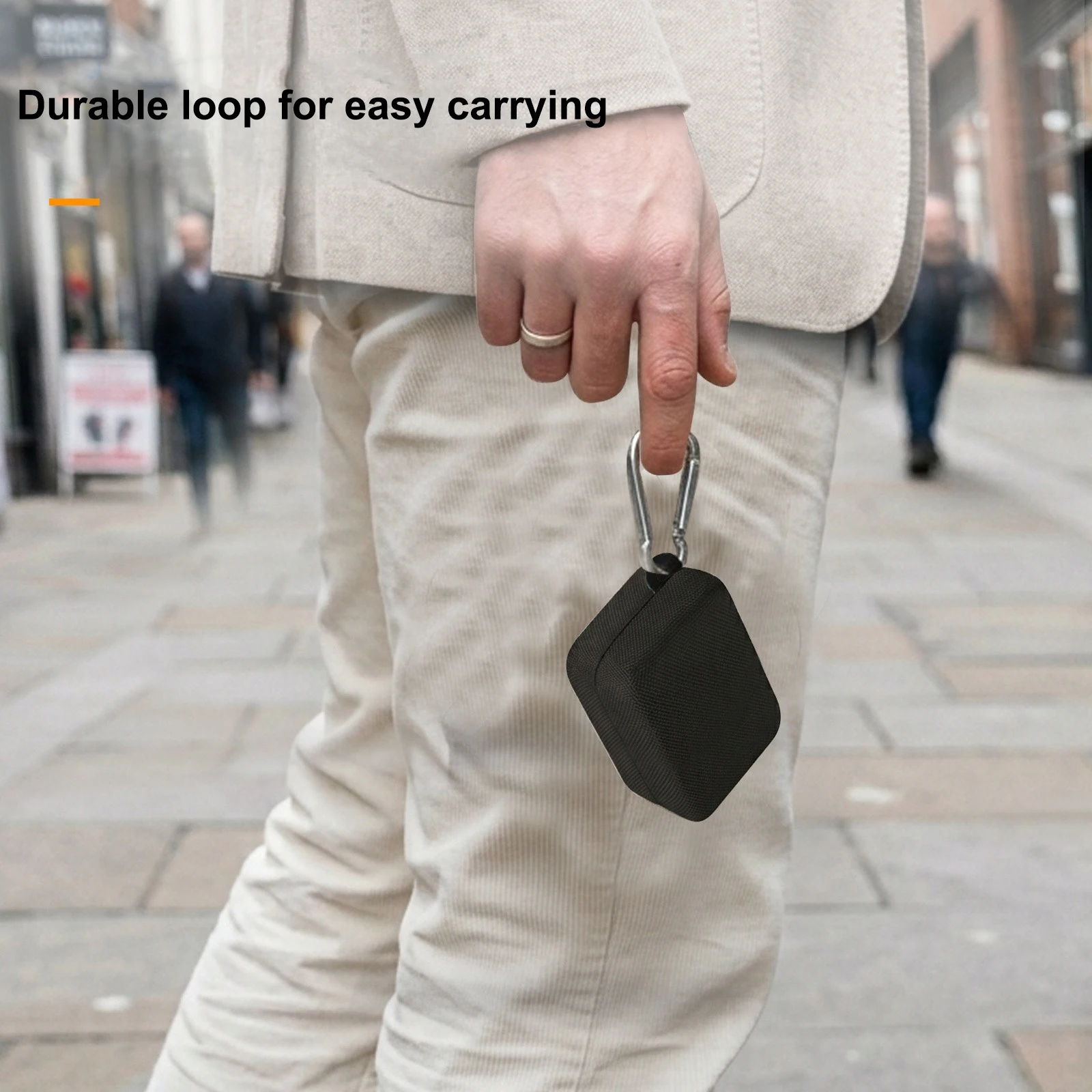 For Oura Ring 4 Charging Dock & Case Carry Pouch Hard Shell Shockproof Oxford Water-Repellent Durable Hook Portable Anti-Scratch