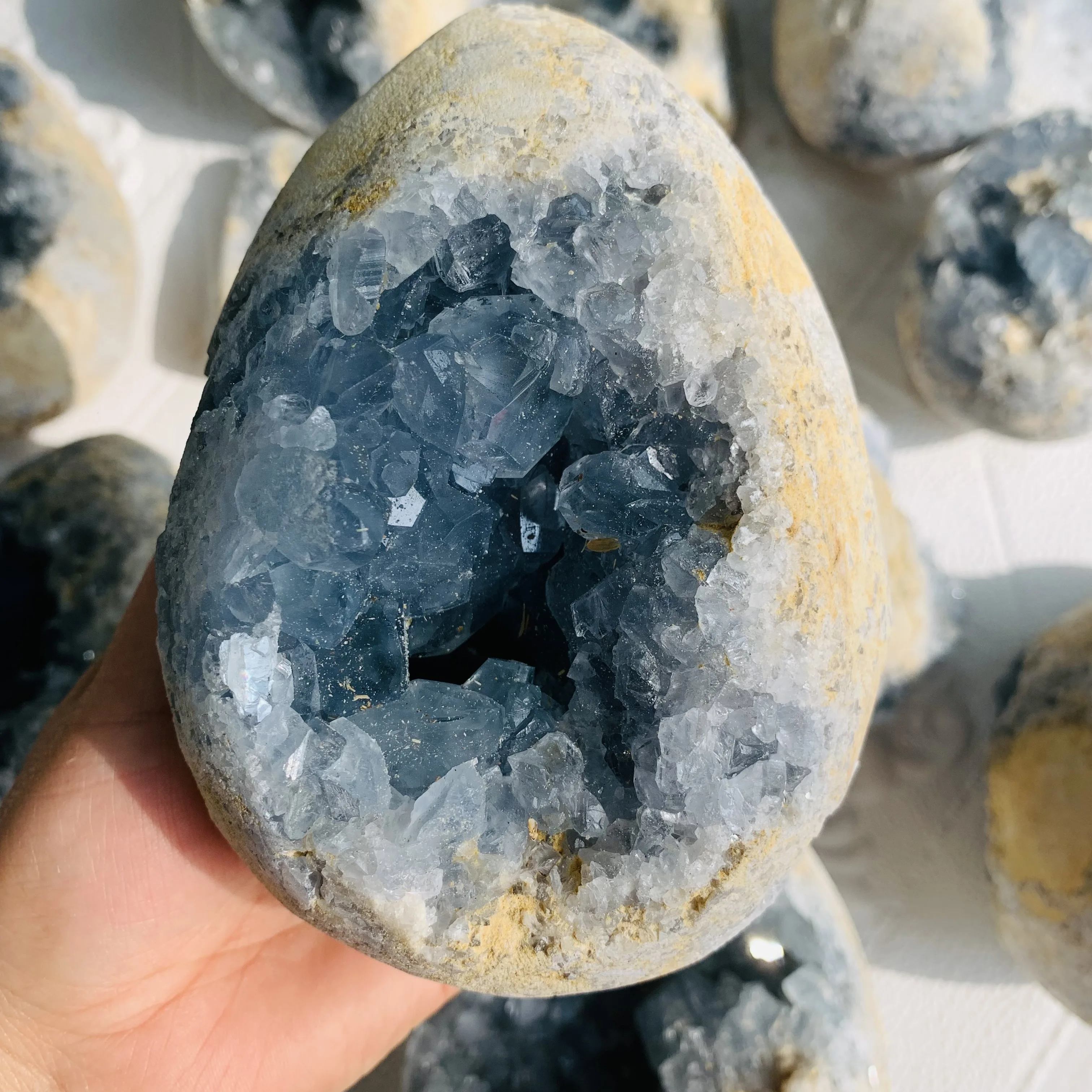 500-5000g Natural Blue Celestite crystal cluster Mineral Specimen For Decoration 1pcs