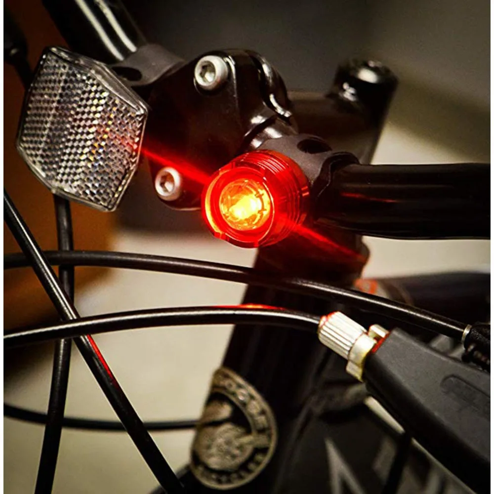 Red Ruby LED Micro Bicycle Lights Strap-On Safety Warning Rear Bike Tail Light Cycling Accessories Waterproof