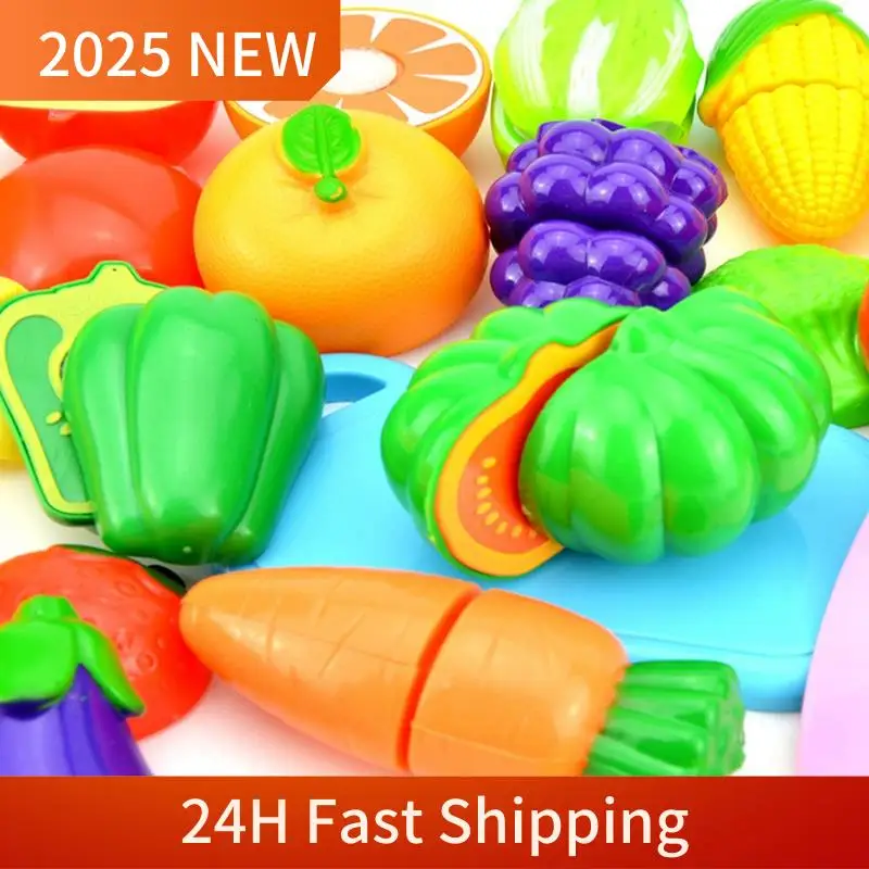 A49U 23 個シミュレーションキッチンカットフルーツおもちゃセット、子供のロールプレイングゲーム用の収納バスケット付きままごとセット