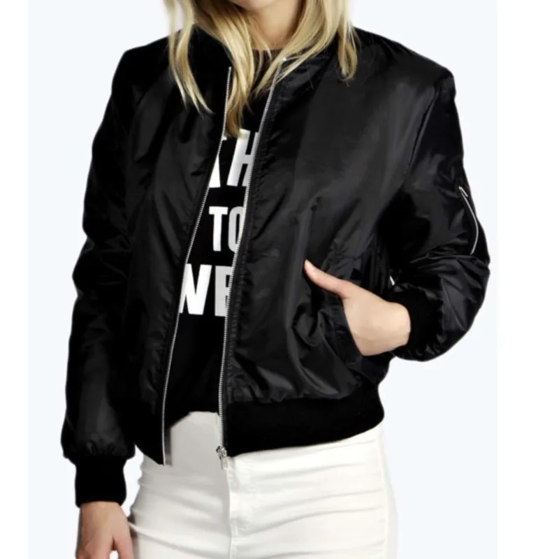 2025 Autumn Winter Fashion Women New Streetwear Jacket Casual O Neck Solid Color Zipper Female Short Jacket Outwear Clothing