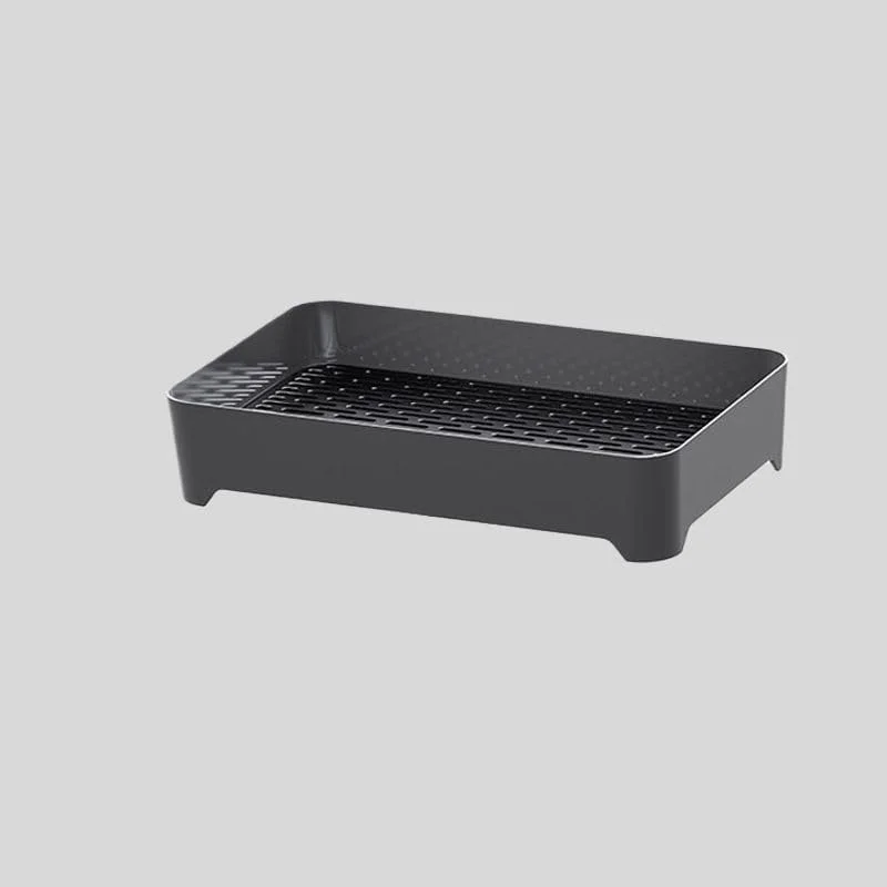 

Household light luxury double-layer desktop tea set tray, coffee cup drain storage rack tray, gray large size
