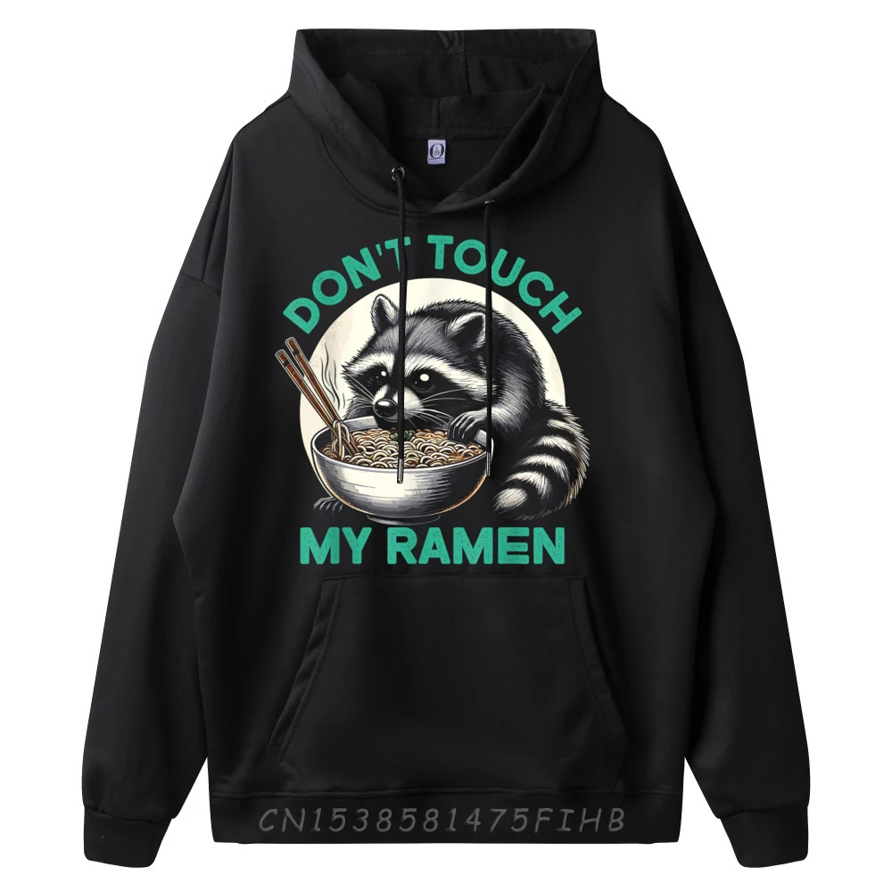 Funny Japanese Noodle Ramen Racoon Vintage Hoodies Men Clothes Man Sweatshirts Men Christmas Sweater Long Sleeve