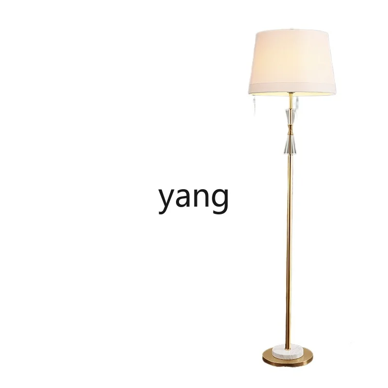 Yjq Crystal Copper Floor Lamp Modern Minimalist Living Room Sofa Side Table Bedroom Bedside Lamp