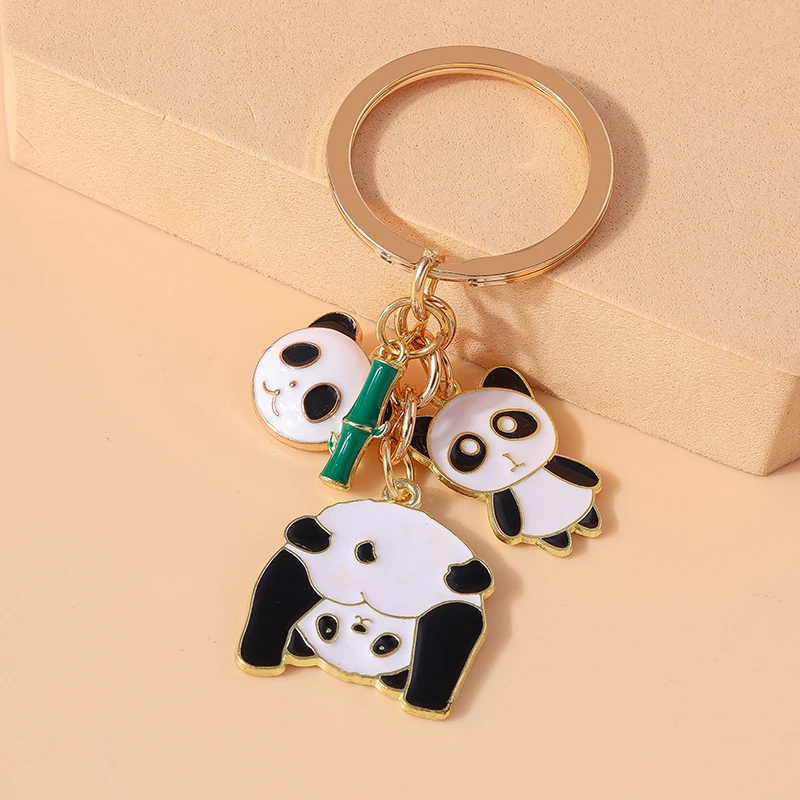 سلسلة مفاتيح باندا جميلة من المينا للرجال والنساء ، حلقة مفاتيح من الخيزران ، حامل مفتاح سيارة ، قلادة حقيبة يد ، هدية مجوهرات يدوية الصنع #6