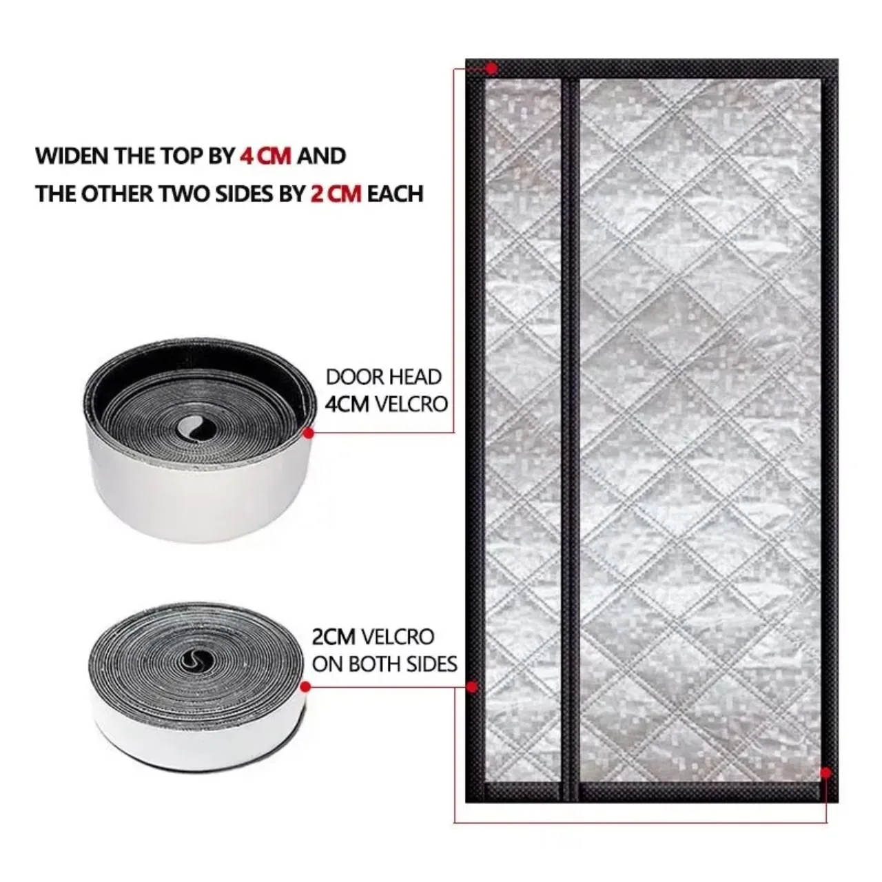Side Opening Cotton Door Curtain,shielding Curtain, No Punching,magnetic Suction, Bedroom,winter Warm and Windproof Door Curtain
