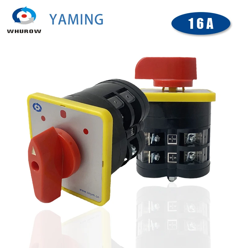 

LW5-16 Series Changeover Cam Switch 3 Positions Dual Power Rotary Selector Motor Control Two Different Loads Silver Contact