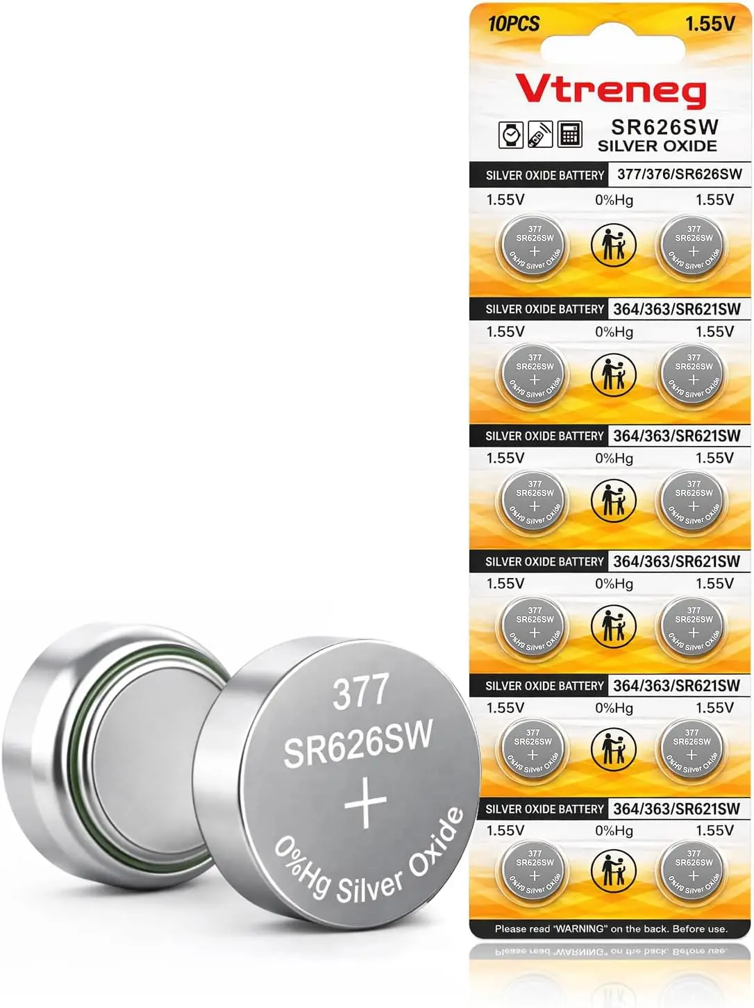 

Набор из 10 батареек SR626SW 377 376 для часов, LR626 377A AG4, кнопочные батарейки с оксидом серебра