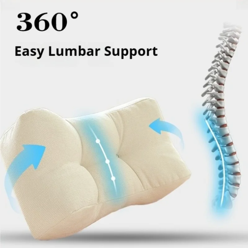 

Ergonomic Lumbar Support Pillow 100% Polyester PP Cotton Filling Office Chair Back Cushion for Home Car Travel Student Comfort