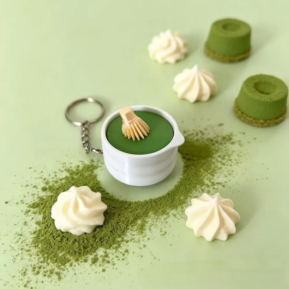 Milk Tea Matcha Series Fidget Keychain Keyboard-style Japanese Style Chocolate Keyboard Keychain 3D Printed Creative