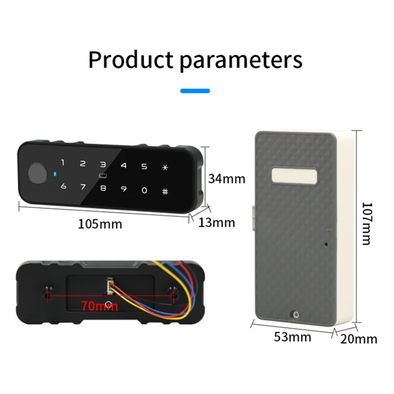 BAAY Fingerabdruckschloss Elektronisches Schloss Tuya Bluetooth Smart Holzschrank App Fernbedienung für Möbel Schubladenschrank ES285-V