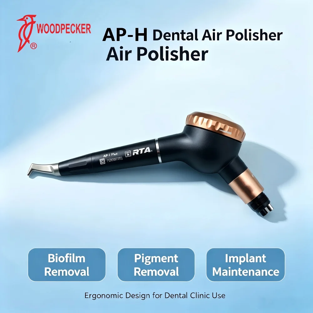 Dental Air Polisher Woodpecker AP-H 0.7mm Small Caliber Nozzle Detachable 3-Section Body Design 360 Degree Rotatable