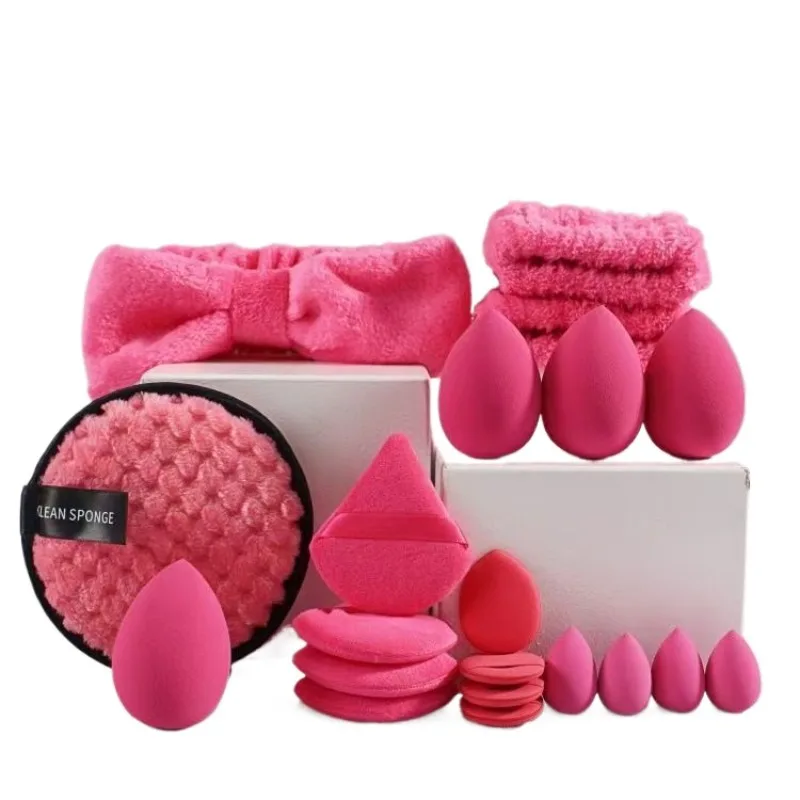 Juego de 20 piezas de combinación pequeña, mediana y grande, esponja de maquillaje esencial para principiantes, herramientas de base líquida, accesorios de maquillaje