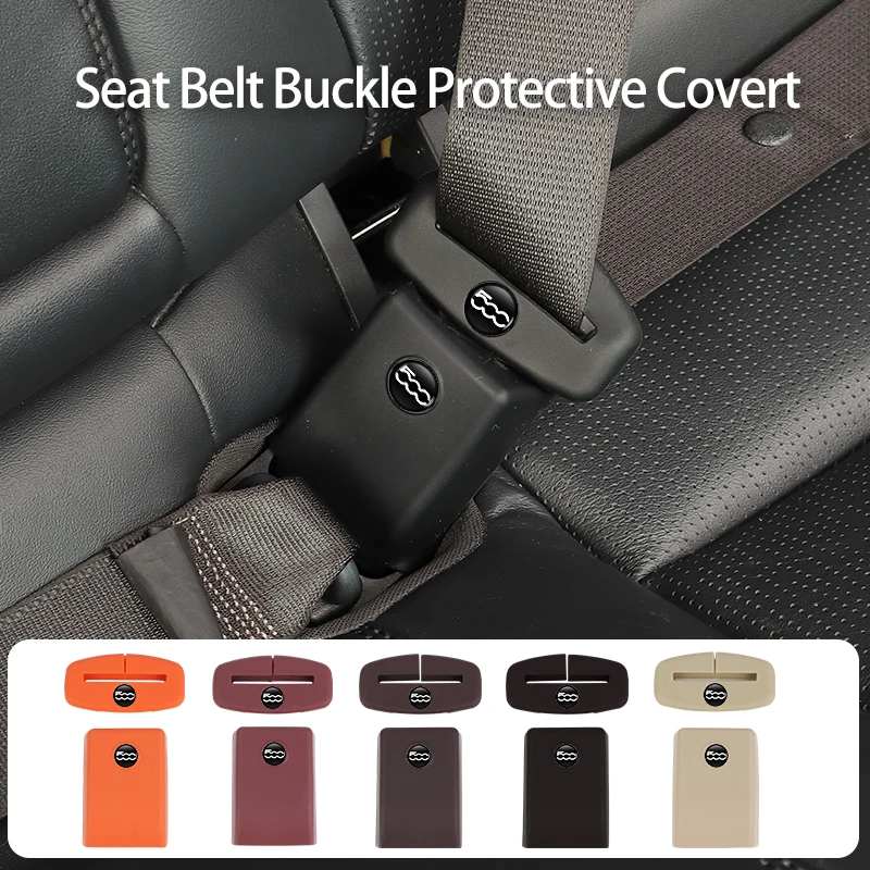 

Car Silicone Seat Belt Buckle Covers Scratch-Resistant Protective Interior Accessories For FIAT 500 Grande Punto Tipo