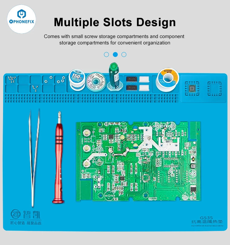 500X350mm Heat Resistant Electronics Repair Mat Heat Insulation Repair Pad Silicon Soldering  BGA PCB Welding Repair Platform