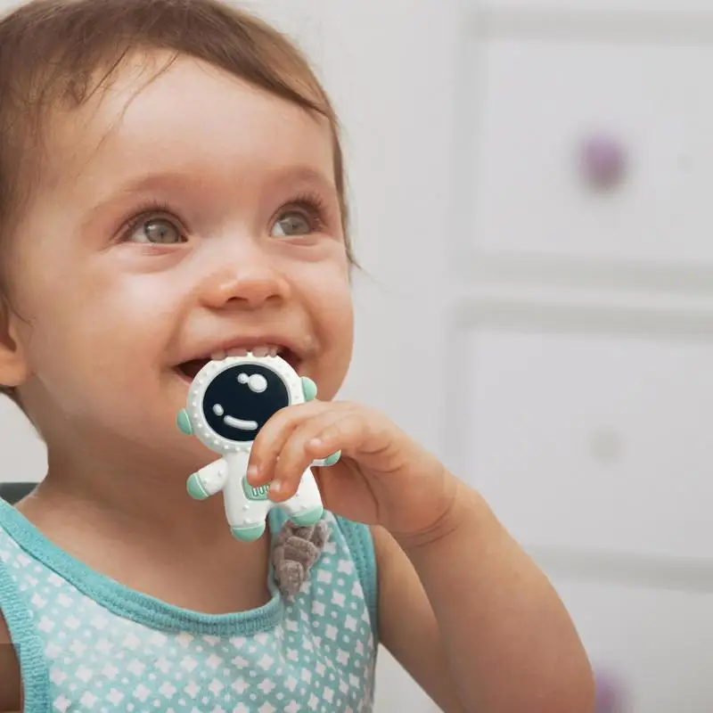 Mainan tumbuh gigi | Teether silikon lucu kualitas makanan Astronot unik Teether | Mainan lucu produk anak-anak perlengkapan tumbuh gigi elastis lucu