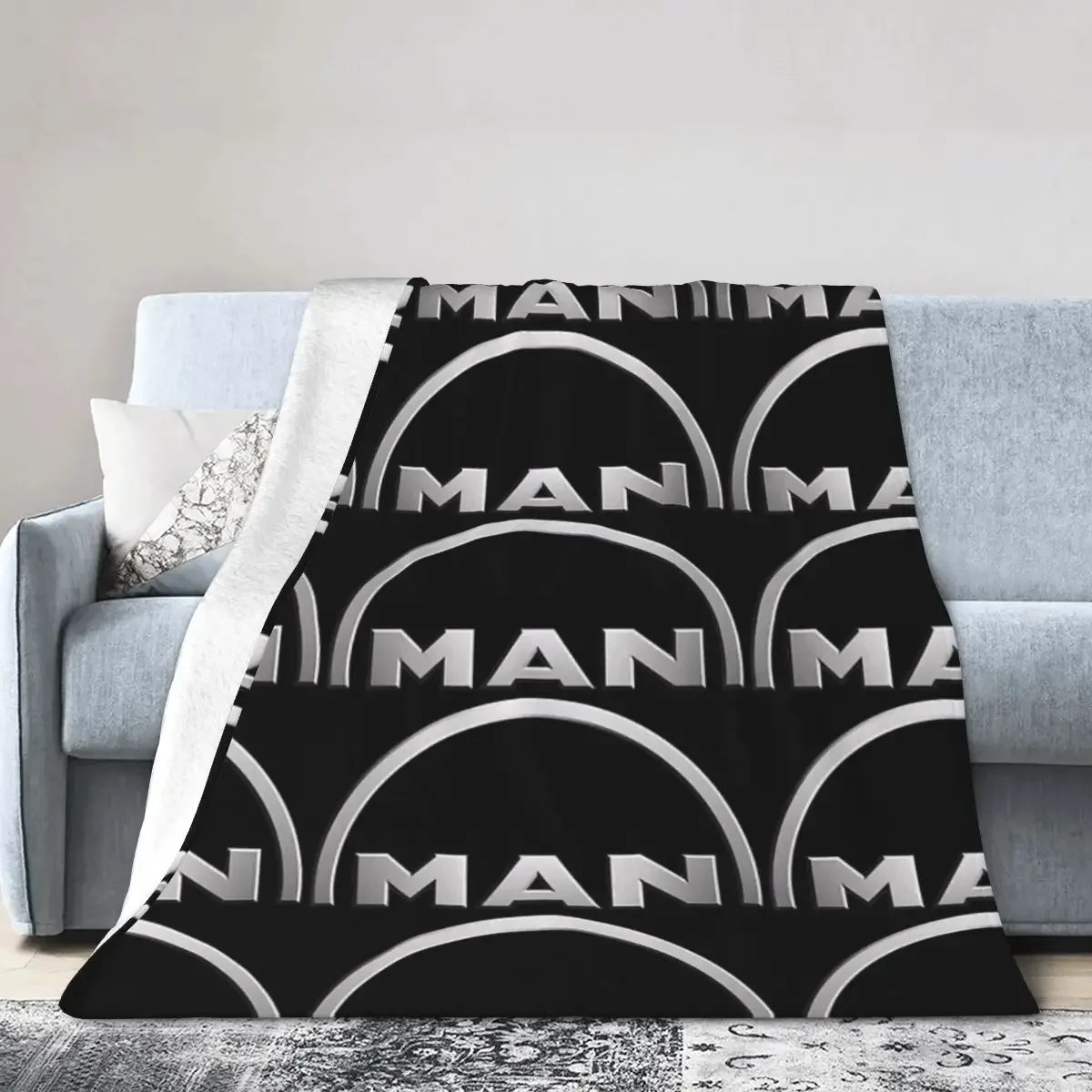 

Flannel Throw Blanket MAN Logo Blankets Soft Bedding Warm Plush Blanket for Bed Living room Picnic Travel Home Couch