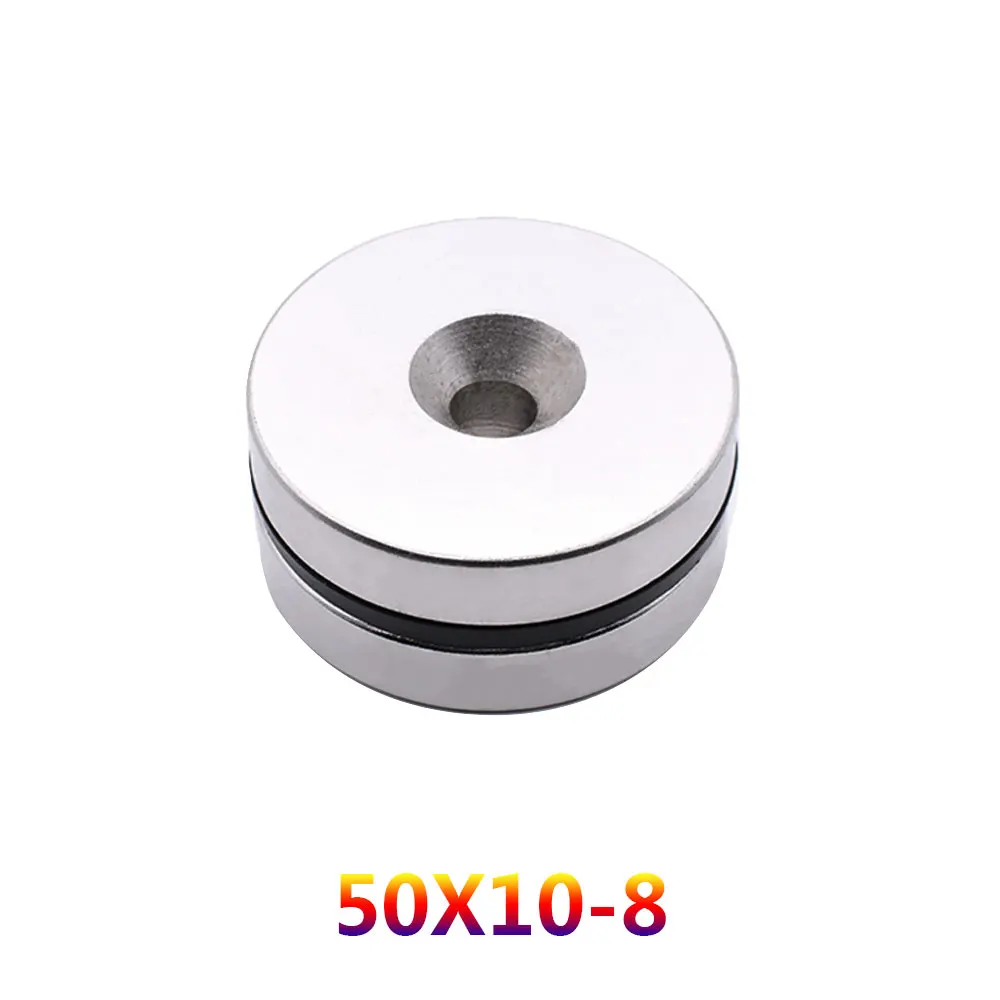 1PCS Super Round Strong Powerful Magnets 50*10 50*20 50*30 Hole 8 10mm Countersunk Big Neodymium Disc Magnets Fashion Magnet