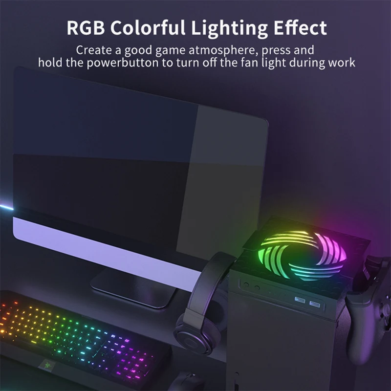 مروحة تبديد الحرارة مع منفذ USB ، سرعة الرياح القابلة للتعديل ، وحدة التحكم في الألعاب ، السلسلة X ، قطعة واحدة