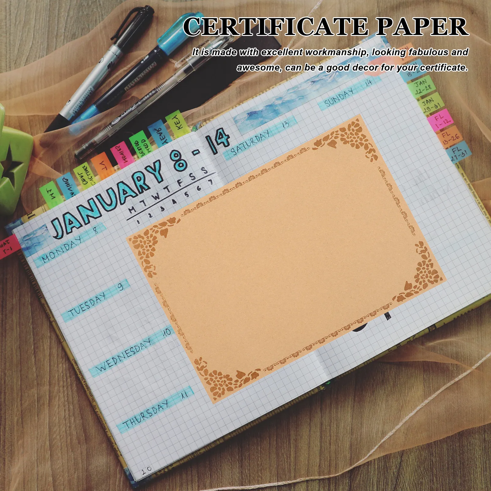

10Pcs Blank Certificate Paper A4 Sturdy Decorative Inner Paper for Certificates Diplomas Awards Gift Certificates School