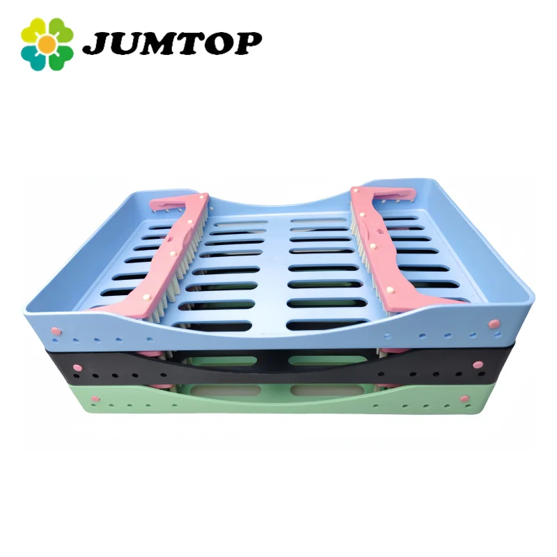 

JUMTOP Dental Instruments Sterilization Box 10 Slots Autoclavable Placing Case Disinfection Rack Tray Holder Dentistry Tools