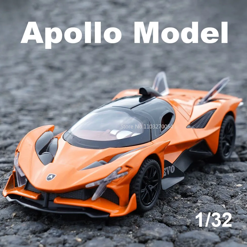 1/32 Apollo EVO Sports Car Model Alloy Diecasts Toy Vehicle With Pull Back Sound Light Models Cars Kids Gift Boy Toys Collection