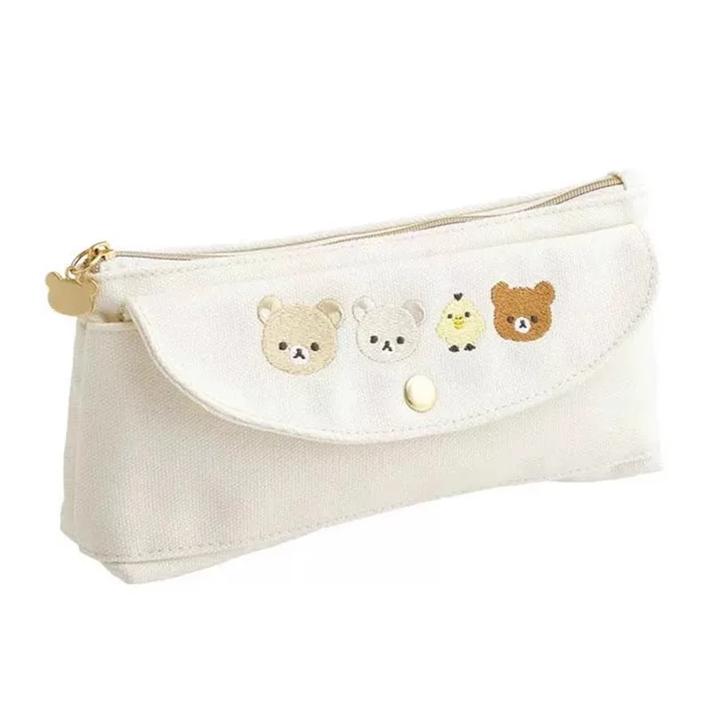 

Новый милый медведь Rilakkuma, белые девушки, женщины, холст, косметичка для макияжа, чехлы, детская сумка-карандаш