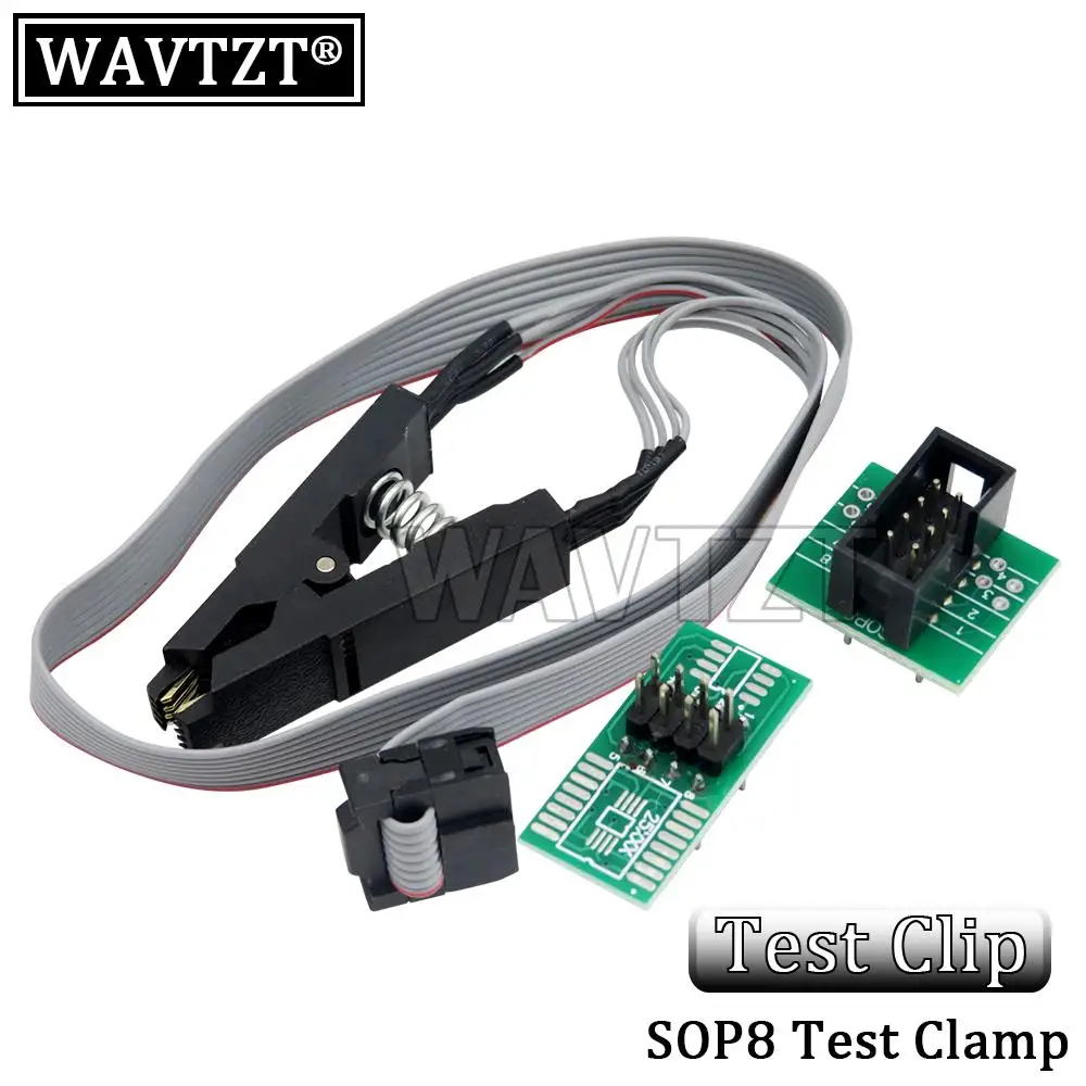 WAVTZT CH341A 24 25 Series EEPROM Flash BIOS USB Programmer Module + SOIC8 SOP8 Test Clip + 1.8V adapter + SOIC8 adapter DIY KIT